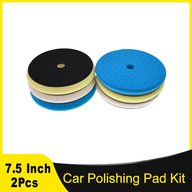 7.5 Inch Car Polishing Pad Kit Coarse to Fine Foam Buff Sponge Pads Auto Car Buffing Pad Set for DA/RO Polisher Buffer Tools