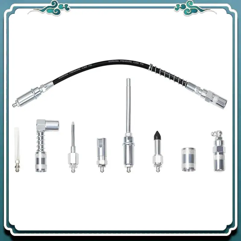 

ABTU-Tool Наконечник для смазки Маленький набор для смазки Набор из 9 предметов для смазки Быстроразъемные смазочные фитинги Полные аксессуары для смазки