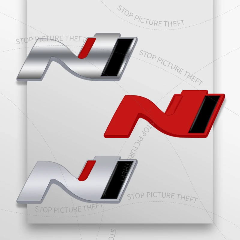 1 قطعة ثلاثية الأبعاد المعادن N شارة عجلة توجيه سيارة ملصق شعار السيارات لشركة هيونداي N خط I30 I10 Ix25 Ix35 توسكاني توكسون إلنترا سوناتا