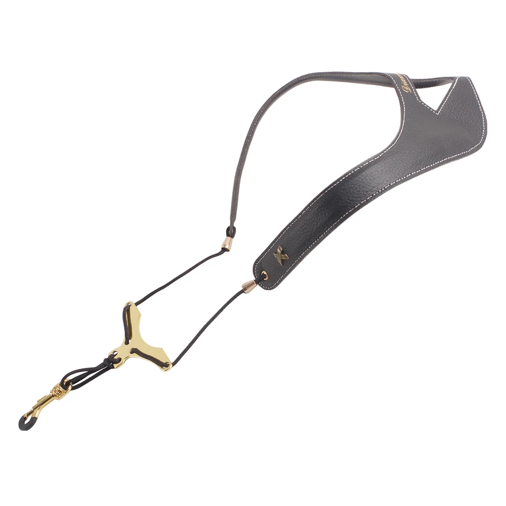 Saxophon Schultergurt PU Leder Saxophon Umhängeband Einstellbare Saxophon Harness Lanyard Sax Musikinstrument Zubehör