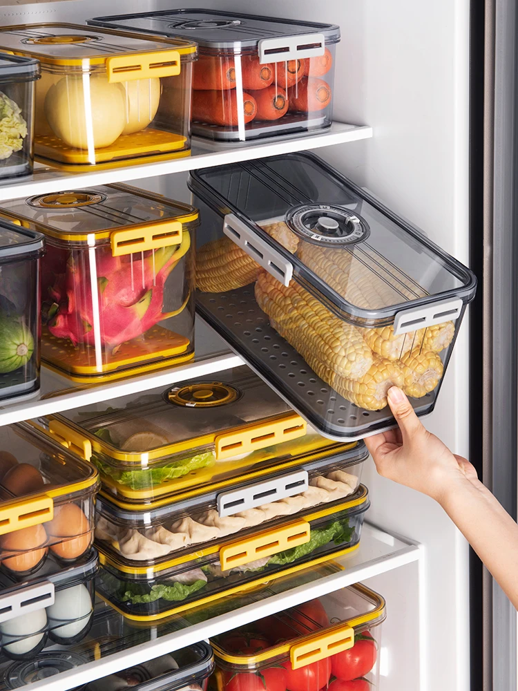 

Transparent Food Preservation Storage Box for Refrigerator Vegetable And Fruit Organizer Kitchen ential Plastic Container