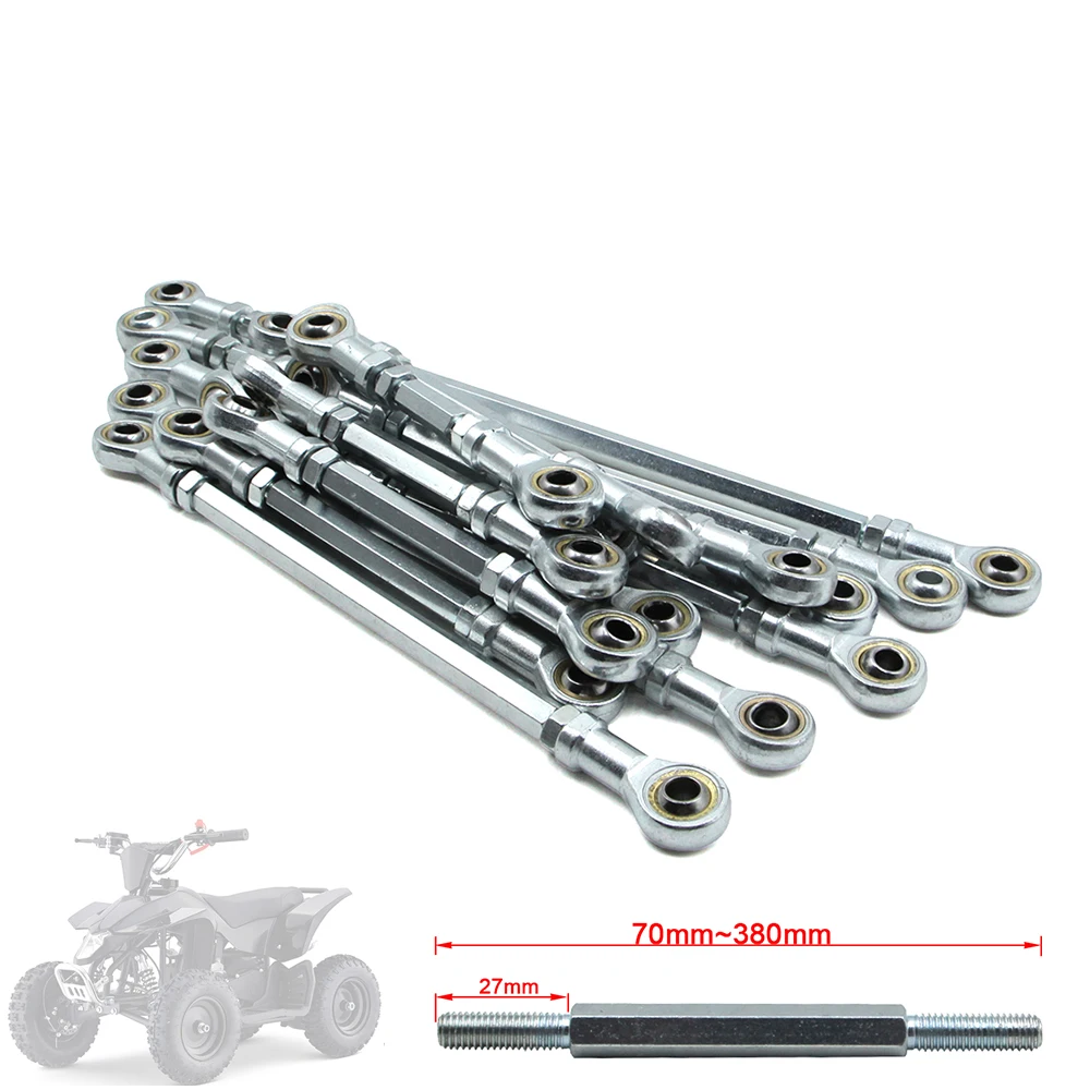 1Pair 70mm-290mm Steering Tie Rod Kit Ball Joint M8 Bolt For 49cc 50cc Electric Mini Kids ATV Go Kart Buggy Quad Bike Parts