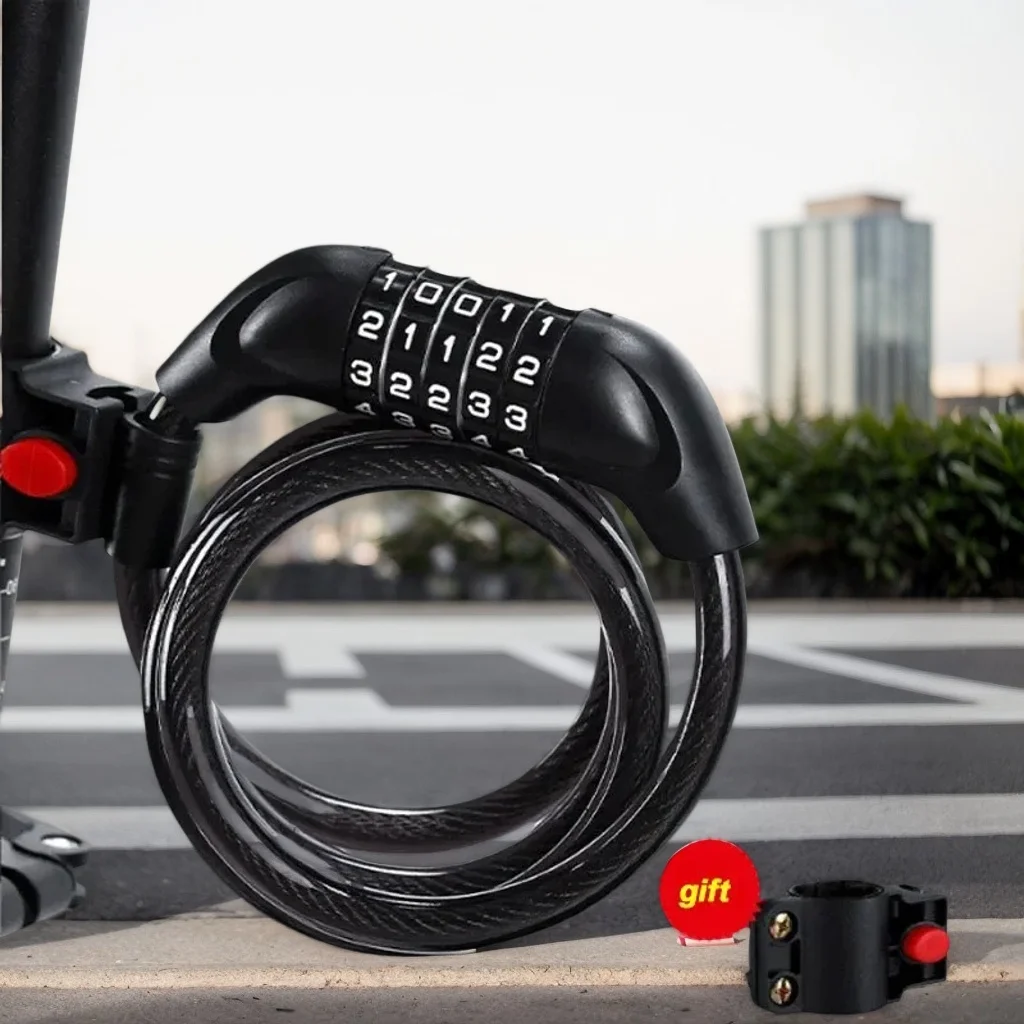 

Велосипедный тросовый замок с 5 цифрами — стальной противоугонный замок с паролем 1200 x 12 мм для безопасности велосипедов и езды на велосипеде