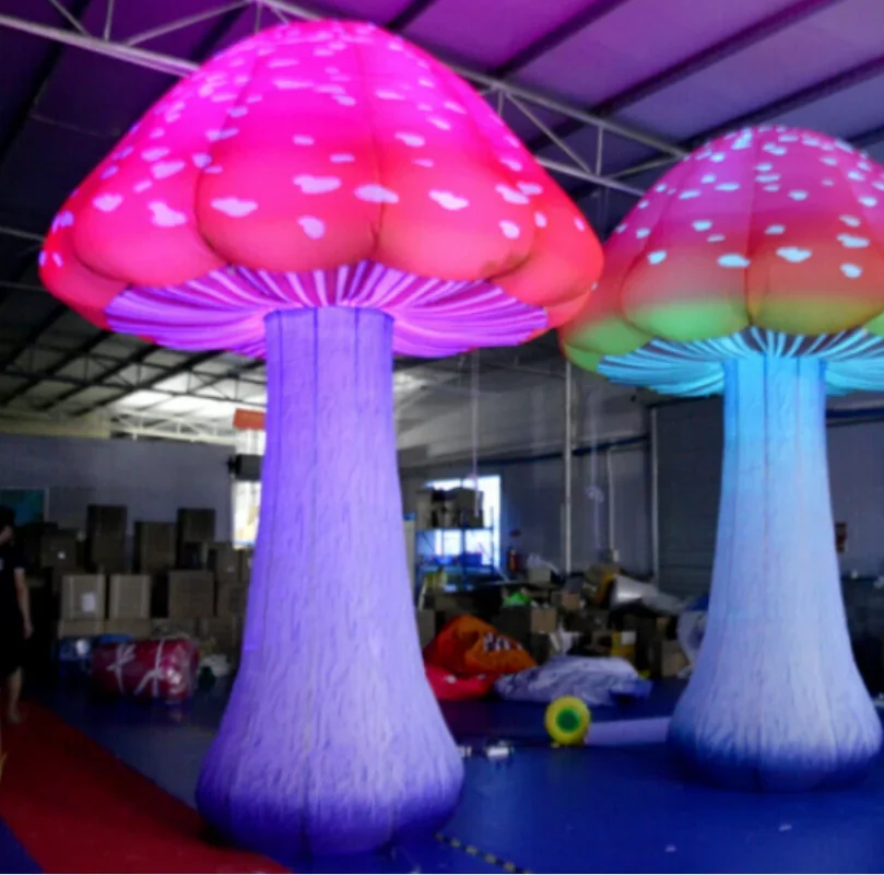 4m Full Printing Colored Giant Inflatable Mushroom for Theme Park, Event, Party High quality ne