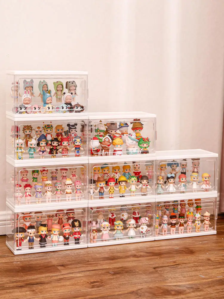 Acrylic Blind Box Showcase Dust-proof Transparent Storage Rack Figures Display Case Model Collectible Box Toy Doll Organizer