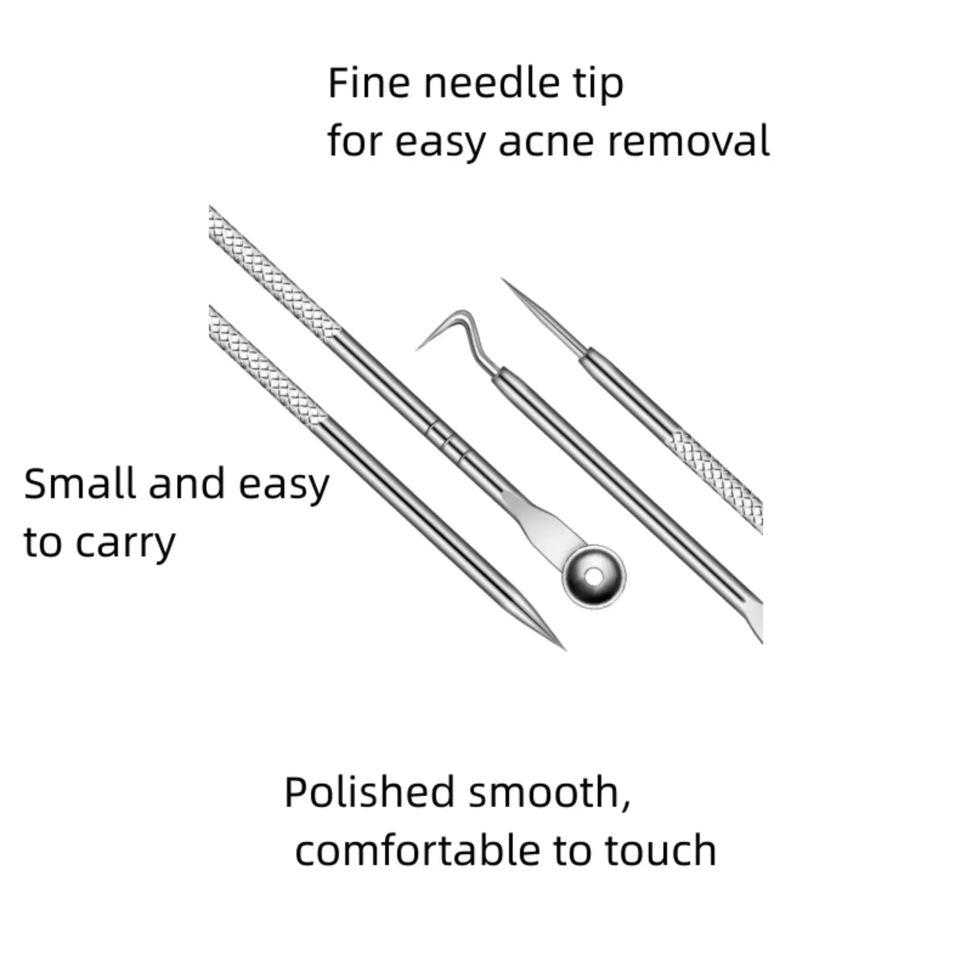 4PCS Blackhead Remover Acne Needle Tools Set Face Cleaning Black Dots Pimple Comedone Extractor Pore Cleaner Skin Care Products