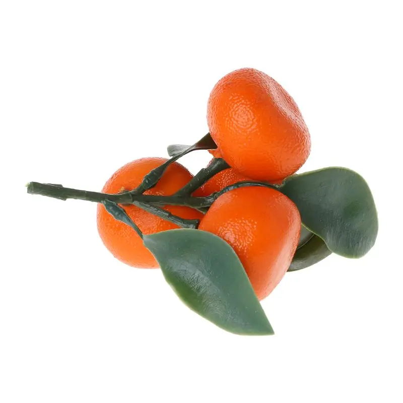 Naranja Artificial con ramas y hojas verdes, simulación fruta falsa, adorno, venta directa