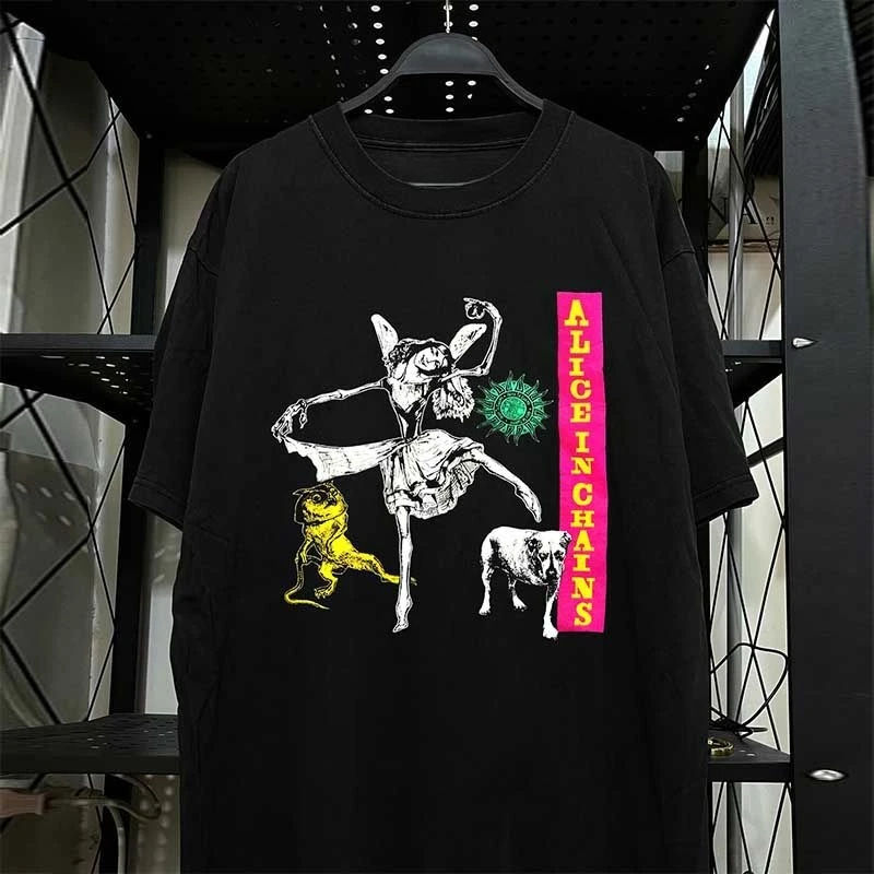 

Алиса в цепочках, Уизненник Алисы, хэви-метал, хип-хоп, американский ретро, мужчины и женщины, короткие рукава из чистого хлопка