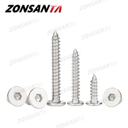 M2 M3 M4 M5 M6 Hex Hexagon Allen Cap Ultra Thin Super Low Flat Wafer Head Self Tapping Screw 304 Stainless Steel Wood Screws