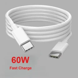 PD 60W USB C to USB Type C Cable Fast Charge Data Cable For Iphone 16 16Pro Huawei Samsung Xiaomi Data Line White 1M 1.5M 2M 