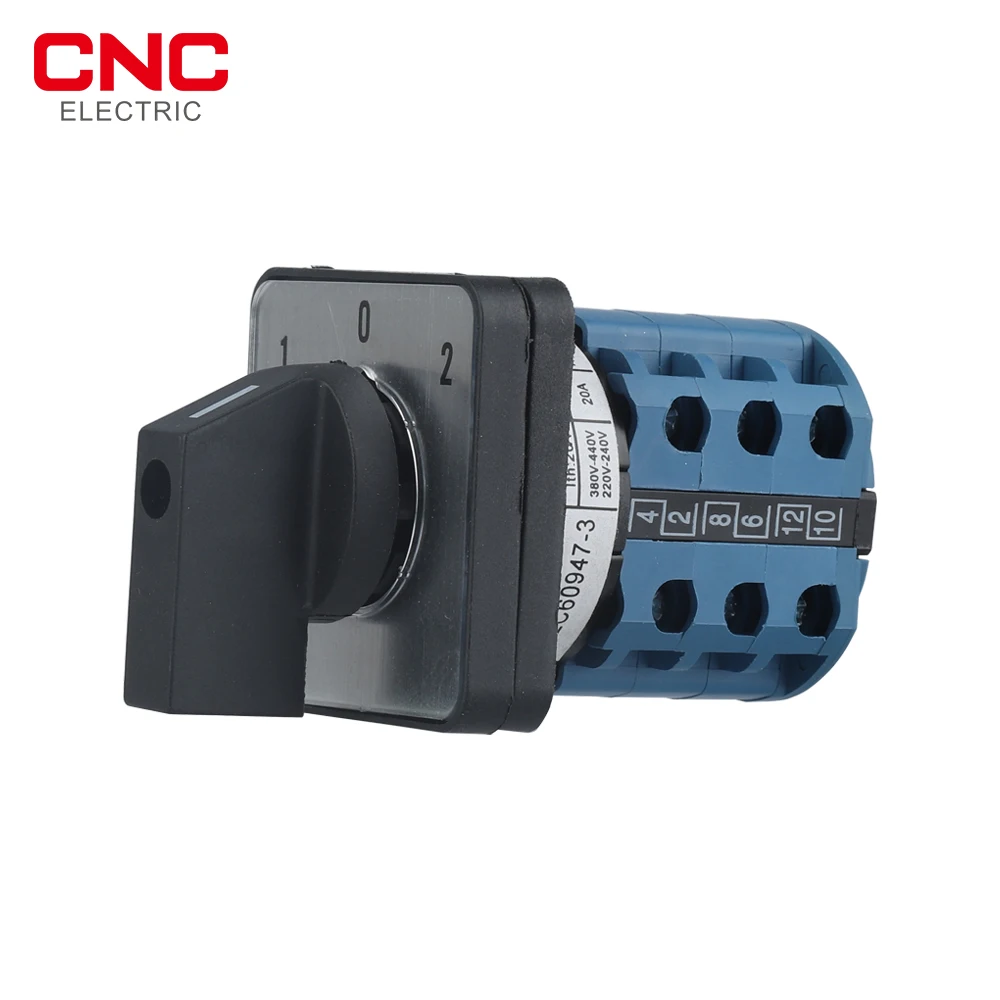 CNC 3 Position 3 Knots Universal Changeover Switch 660V 20A 3 Poles Control Rotary Changeover Cam Switch 12 Terminals