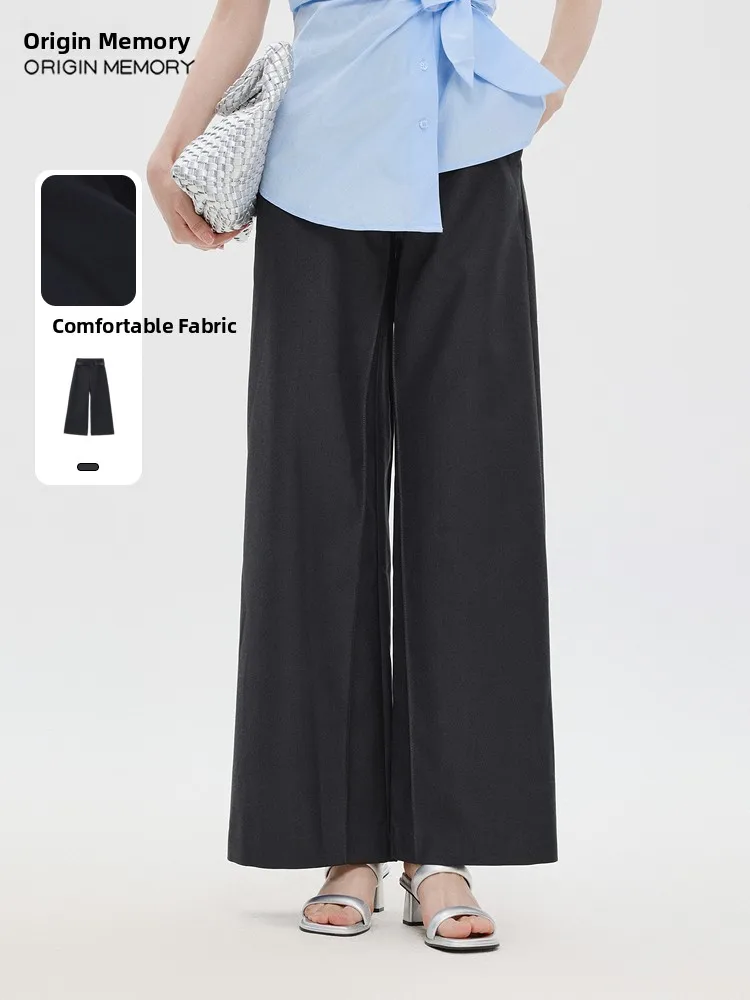 

Casual High Waist Wide Leg Pants Memory's Start Straight Leg Trousers Autumn New Sle Versatile Slimming Loose Fit Ladies' F...