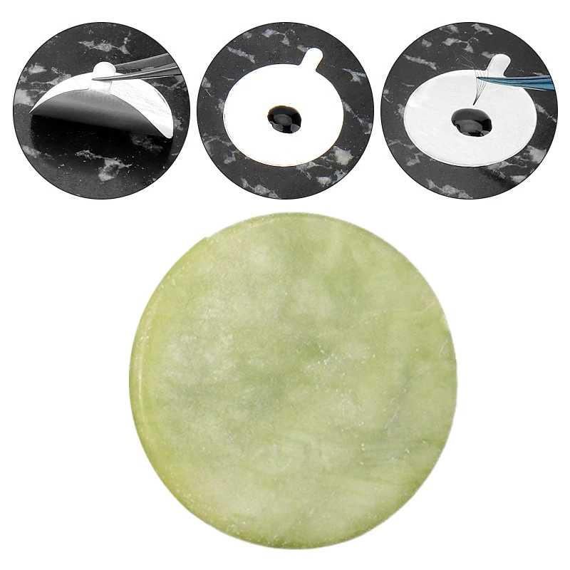 Runde Wimpern Kleber Kleber Palette Jade Stein Schwarz/Grün Lash Pfropfen Dichtung Wimpern Verlängerung Werkzeug Make-up Schönheit werkzeuge