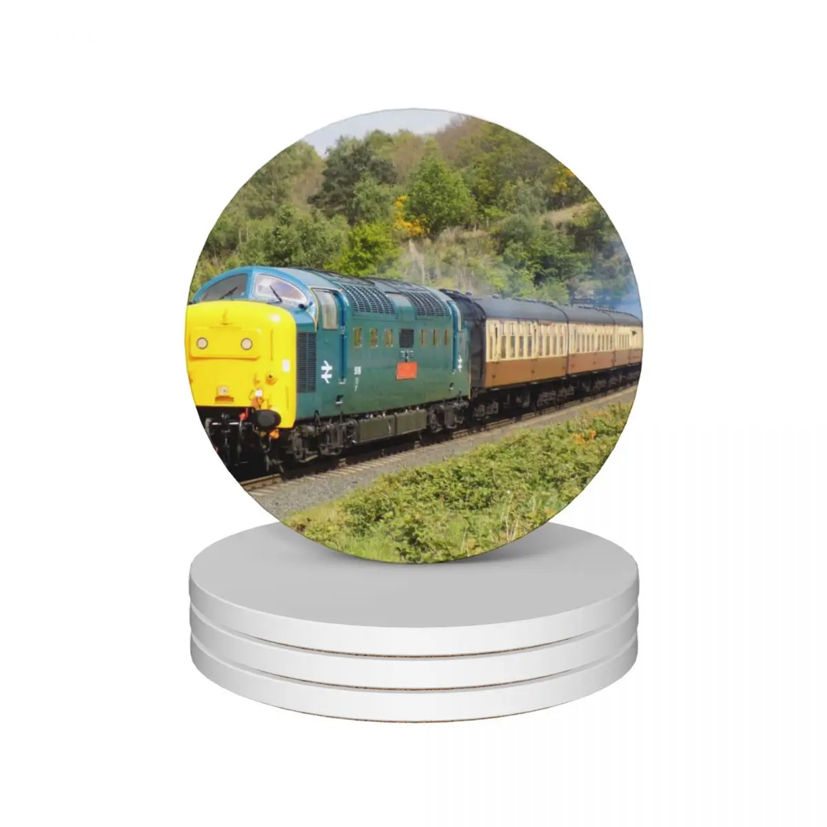 

British Rail Deltic 55019 Ceramic Coasters (Set of 4) cute cup teapot mat personalize Coasters