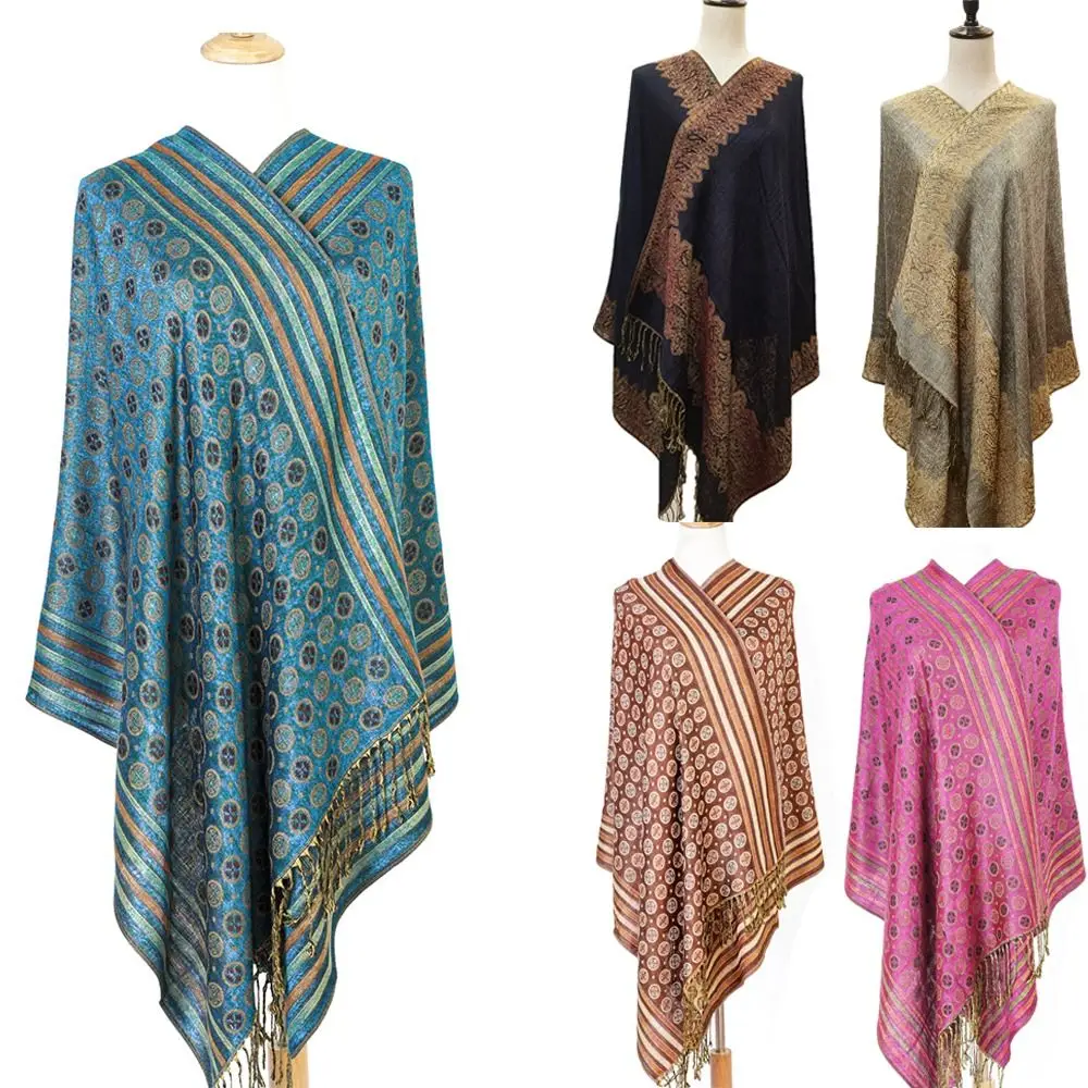 Fashion Paisley Long Scarf All-Match Tassel Shawl Breathable Sun-Resistant Pashmina