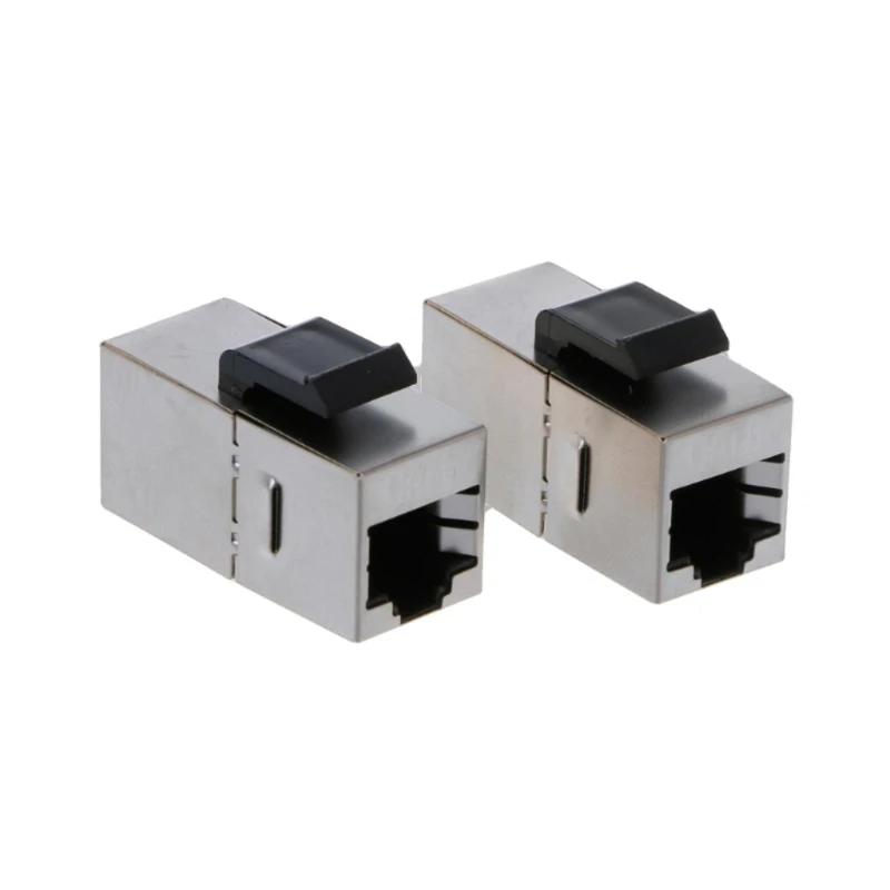 2 Stück Cat6 RJ45 Keystone-Buchsen, schmales Profil, Ethernet-Wandbuchse, geschirmt, Cat6