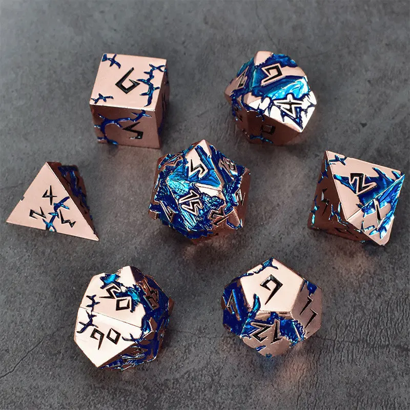 Dragon Metal Dice Set Creative Board Game Multiple Zinc Alloy Dice Polyhedral Metal Dices for Dungeons & Dragons D&D RPG Cube