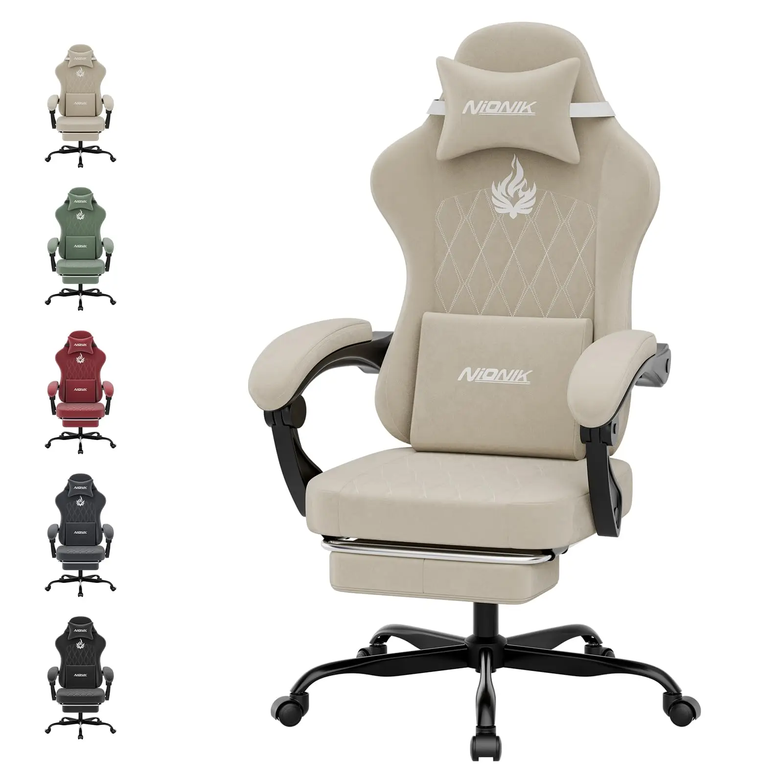 Ergonomic Gaming Chair Video Gamer Chairs Gaming Computer Chairs Gamer Chairs for Adults Massage Lumbar Support Swivel