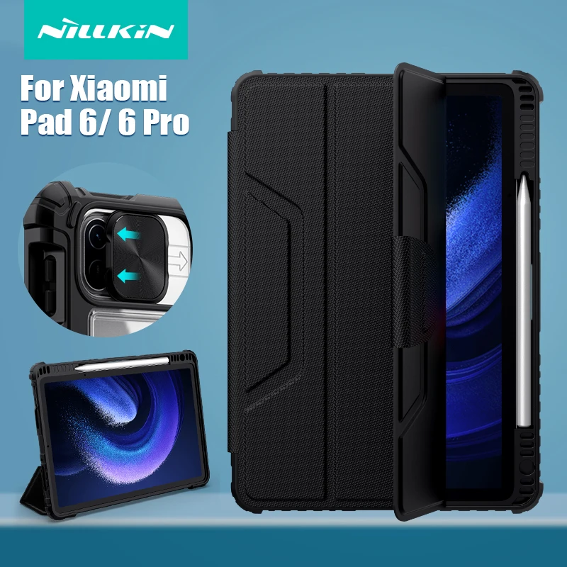 

For Xiaomi Mi Pad 6 Pro Case Nillkin Magnetic Leather Flip Cover Shockproof Bumper for xiaomi Pad 6 11inch With Pencil Holder