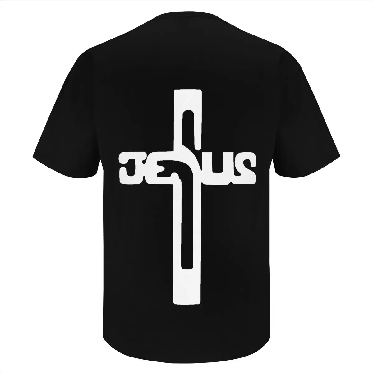 JESUS CROSS Men's Short Sleeve T-shirt Round Neck 100% Cotton T shirt S-6XL
