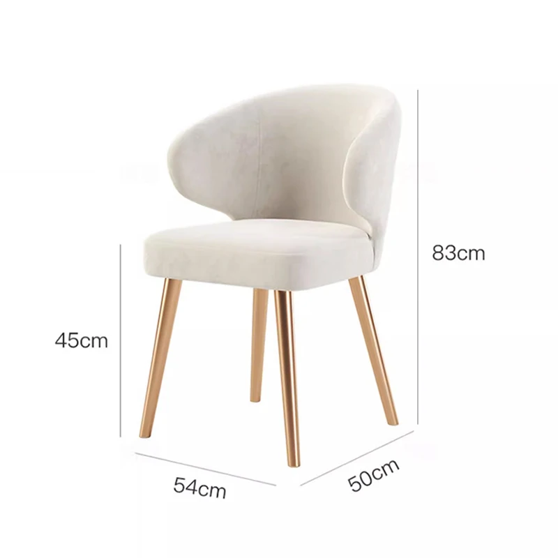 Nordic Luxury Design Cream Style Dining Chair Simple Modern Hotel Italian Dining Chair Leisure Cafe Home Furniture Cadeira FYDC