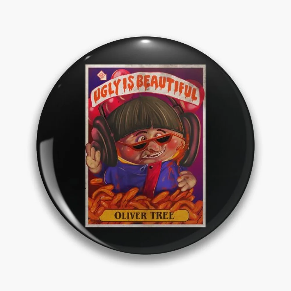 Trash Oliver tree ugly is beautiful Pin Holographic Star Heart Pin Brooches Laminated Button Fashion Accessory