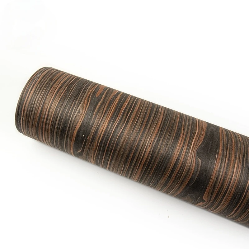 Veneer Kayu Mahkota Eboni Rekayasa 58X250Cm untuk Desain Dekorasi Kerajinan Interior Mobil Panel Dinding Kabinet Furnitur