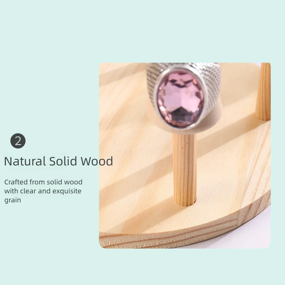 

Creative Round Finger Ring Storage Rack Space Saving Wood Cone Ring Display Stand Jewelry Display Display Props