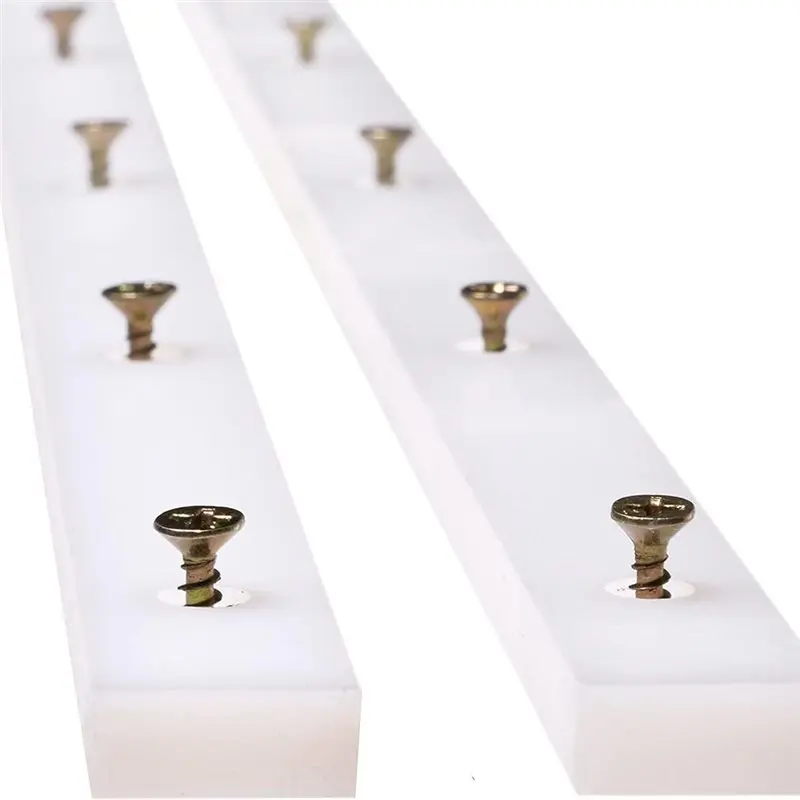 Prowadnice do rowków ukośnych BYBS, 4 sztuki, do prowadzenia naślizgu do piły stołowej - listwa ukośna UHMW z wstępnie nawierconymi otworami i śrubami, idealna do szyn U