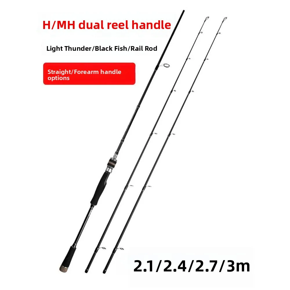 طقم صنارة صيد من ألياف الكربون 3 متر H/MH بمقبض بندقي، لصيد الأسماك في البحر، للرمي لمسافات طويلة، خفيف الوزن، بطرف مزدوج ومق... #3