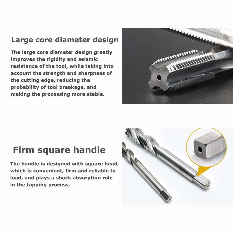 YZH Carbide Tap Or Extrusion Tap Straight Spiral Flute HRC60 CNC Thread Cutter Tool M2 M3 M4 M5 M6 M8 M10 M12 M14 M16 M18 M20