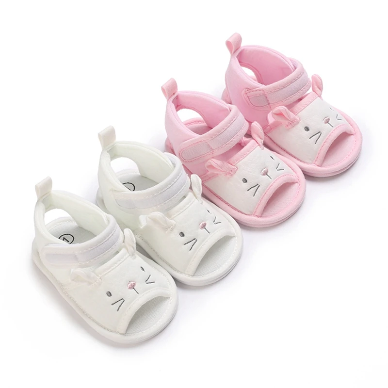 Toddler Summer Sandals Soft Sole Flat Princess Shoes Infant Non-Slip First Walkers Baby Girls Dress Shoes Beach Walking Shoes