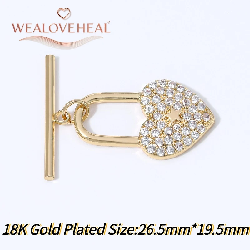 18K vergoldeter Messing-Herz-OT-Knebelverschluss mit Mikro-Pavé-Zirkonia für DIY-Armband- und Halsketten-Schmuckherstellung Zubehör – Detail 19