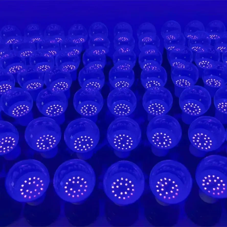 D5 12W UV Purple LED Light Bulb AC 85-265V Purple Transparent Cover Hotel Party Ghost Home Fluorescent Atmosphere Decor Light