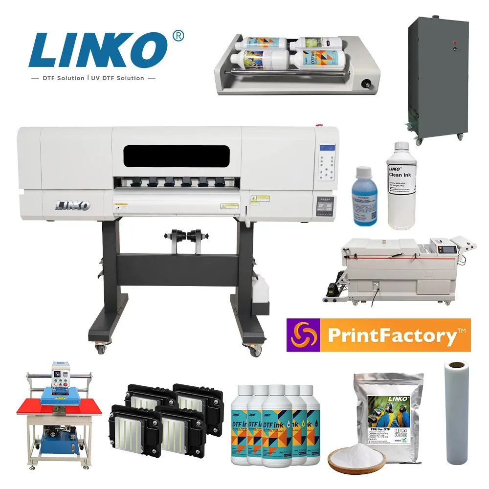 LINKO 24-Inch A1 DTF Printer with i3200 4 Print Head T-Shirt DTF Printer Printing Machine Direct to Film Printer for shirts