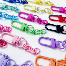 10/20pcs Keyring Lobster Clasp Spring Buckle With Chains Colored Keychains For Diy Jewelry Making Key Ring Hooks Bags Buckle