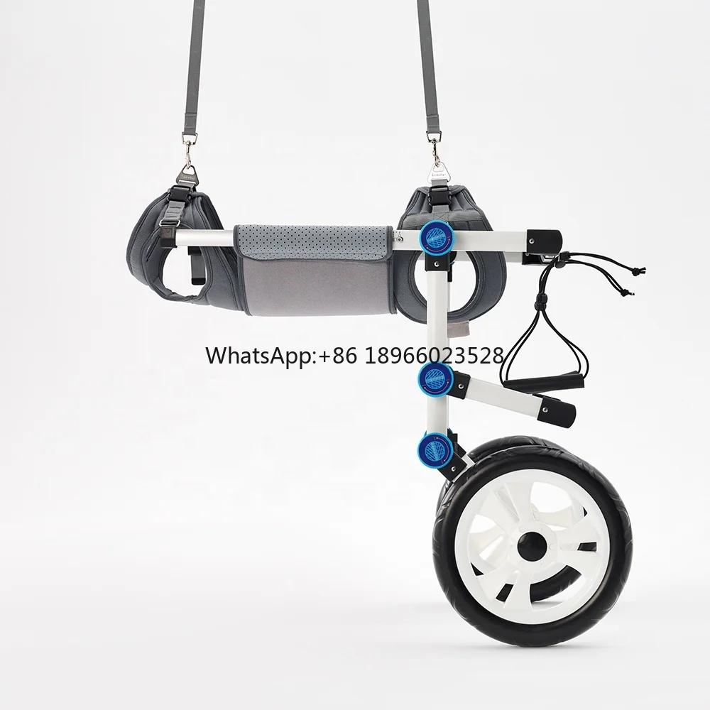 Aanpasbaar Logo Groothandel Mode Aluminium Revalidatie Training Verstelbare Opvouwbare Hond Rolstoel Met Verlamming Van De Achterpoten
