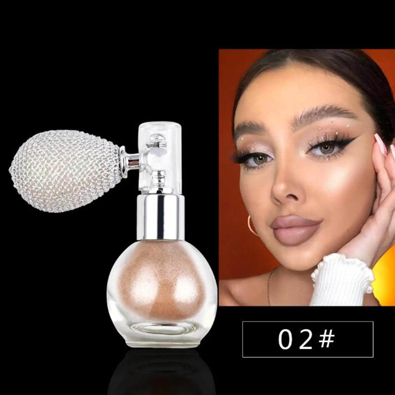 بودرة هايلايتر للمكياج اللامعة اللامعة وبودرة الوجه وأحمر الخدود لمستحضرات التجميل لجميع أنواع البشرة #3