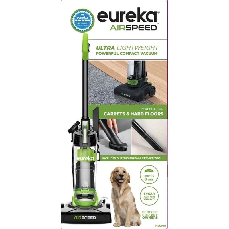 Eureka AirSpeed Upright Carpet Vacuum Cleaner, NEU100, Green & Black, New
