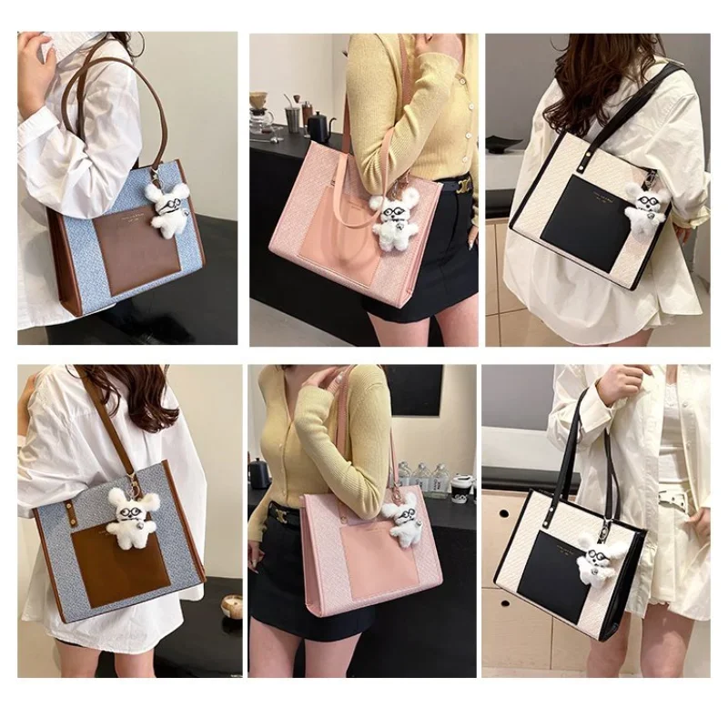 

Light Luxury Niche Casual Shoulder Bag 2024 New Fashionable Versatile Tote Bag Large Capacity Commuting Hand-held Women's Bag