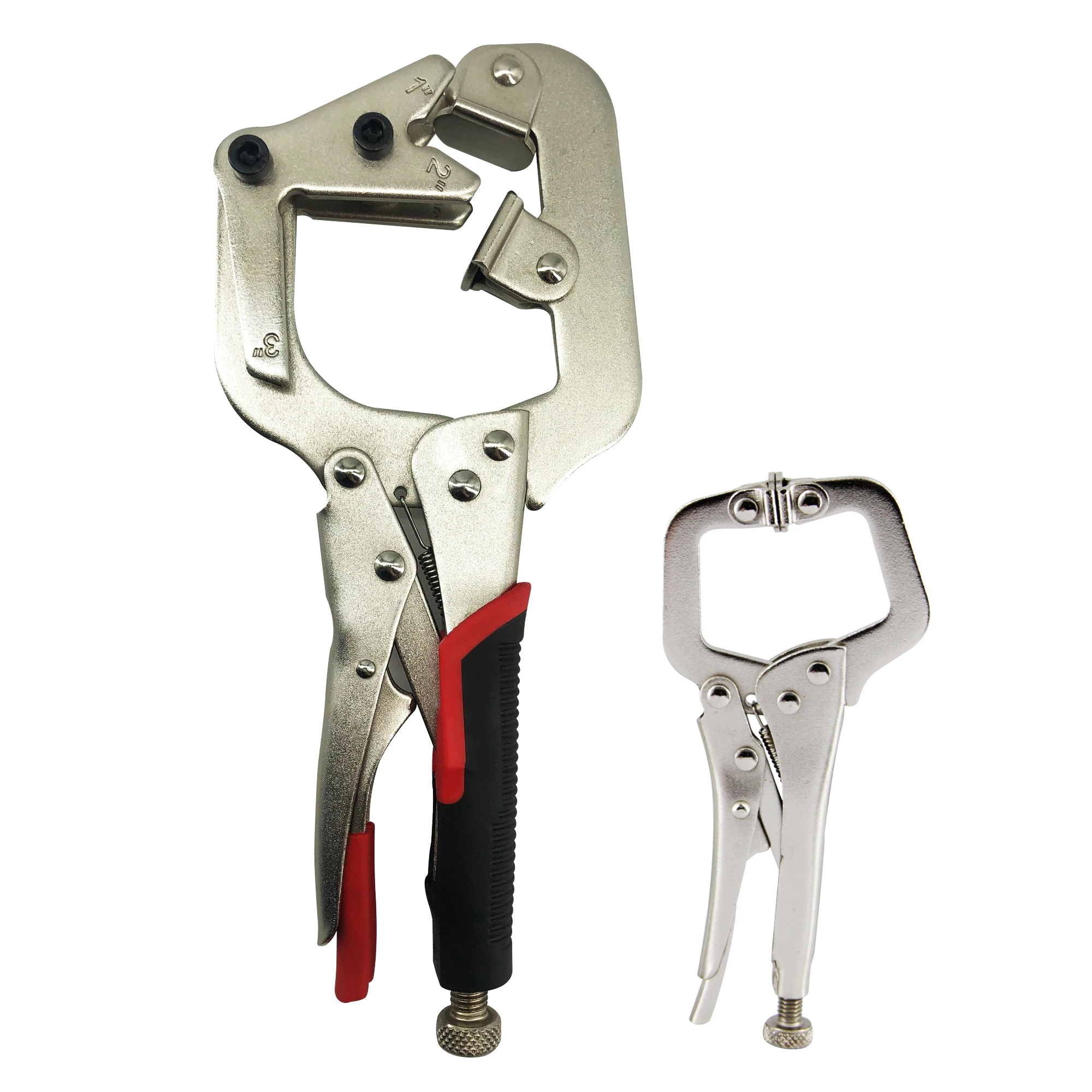 10 inch (approximately 25.4 cm) welded pipe clamp, quick release, C-clip lock, with large V-shaped gasket