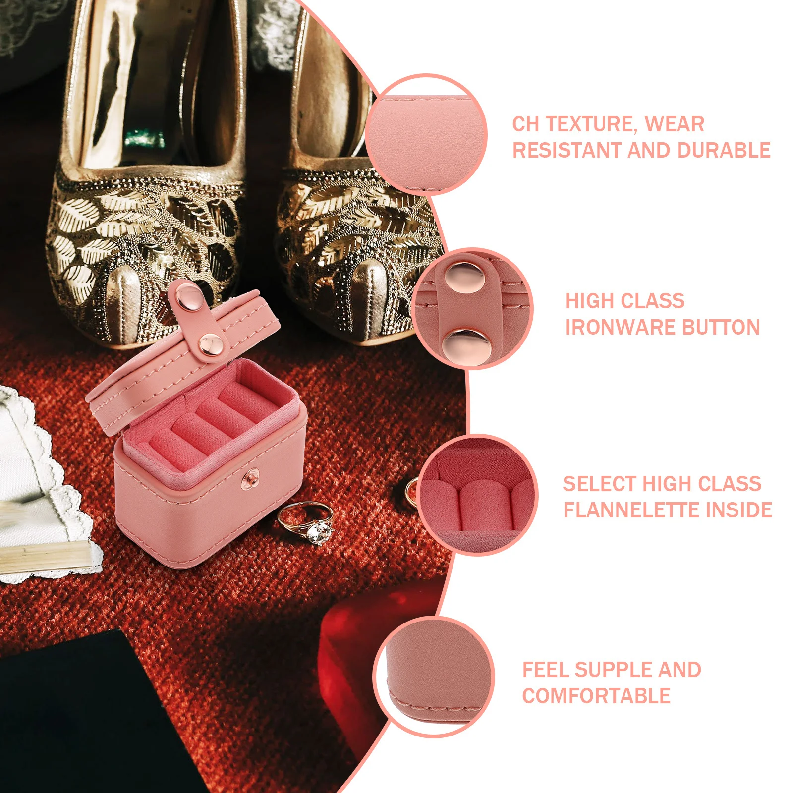 الرجعية بو حلقة صندوق تخزين المجوهرات هدية الحاويات أقراط المنظم الزفاف الذكرى الزخرفية حالة المجوهرات هدية الحاويات #2