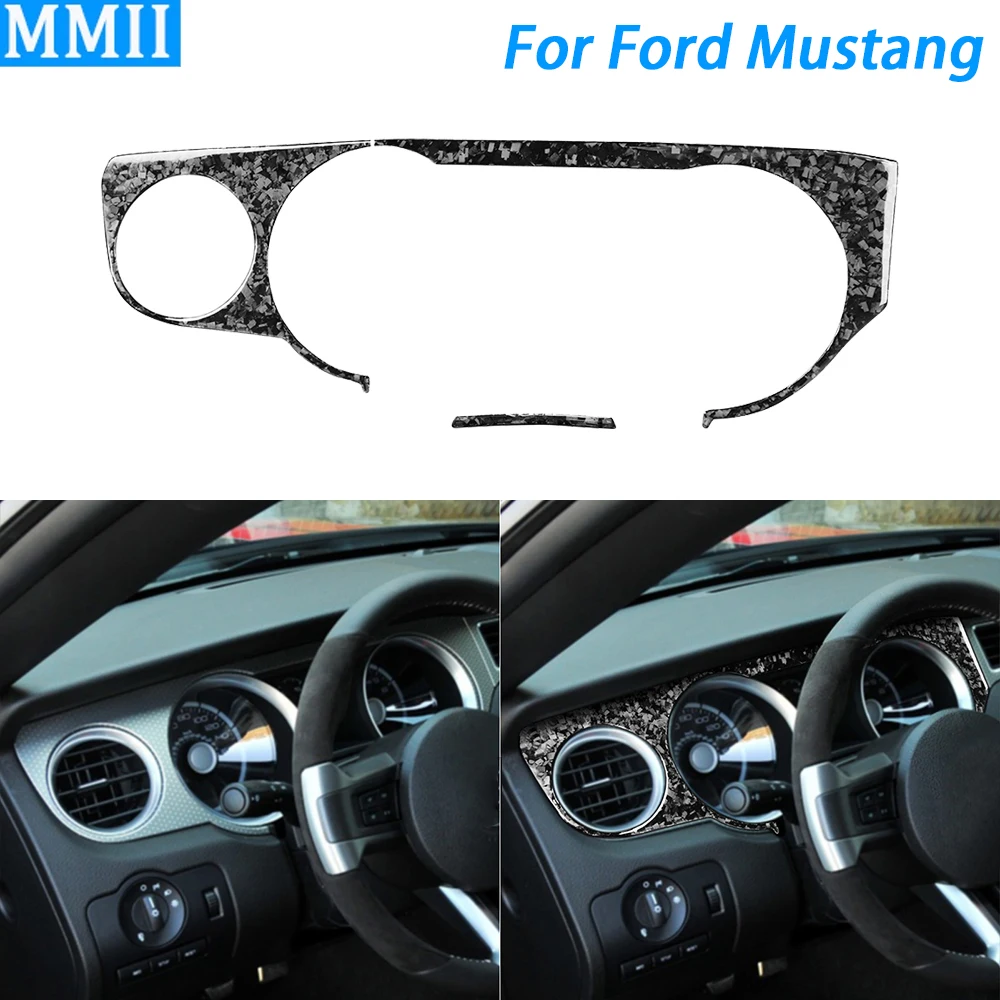 

For Ford Mustang 2009-2013 Forged Carbon Fiber Speedometer Air Outlet Panel Decorative Cover Car Interior Accessories Sticker