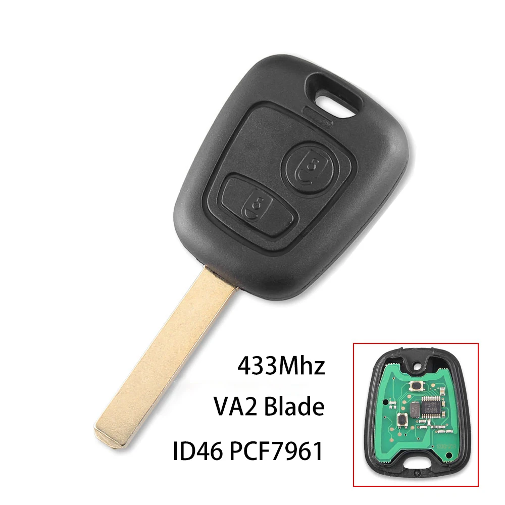 KEYYOU Auto Remote Key 2 Tasten 433mhz ID46 Für Peugeot 106 107 206 306 307 207 407 Partner Für citroen C1 C2 C3 C4 Saxo Picasso
