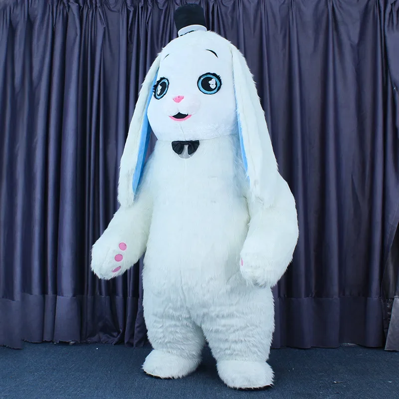 Inflatable Rabbit Costume Adult Mascot Halloween Inflatable Easter Plush Rabbit Disfraz Adult Party Cosplay Costume