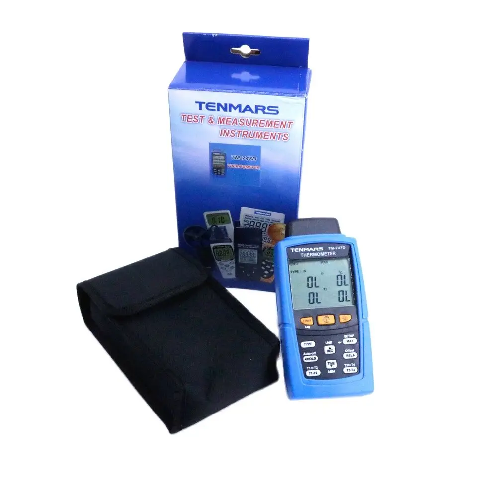 TENMARS TM-747D Digital 4-channel Thermometer with RS-232 Temperature Meter
