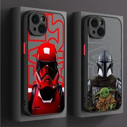 Star Mandalorians W-Wars custodia per telefono per iPhone 14 Pro 13 Mini 12 11 Pro XR SE XS Max 15ProMax 7 8 Plus Cover opaca di lusso