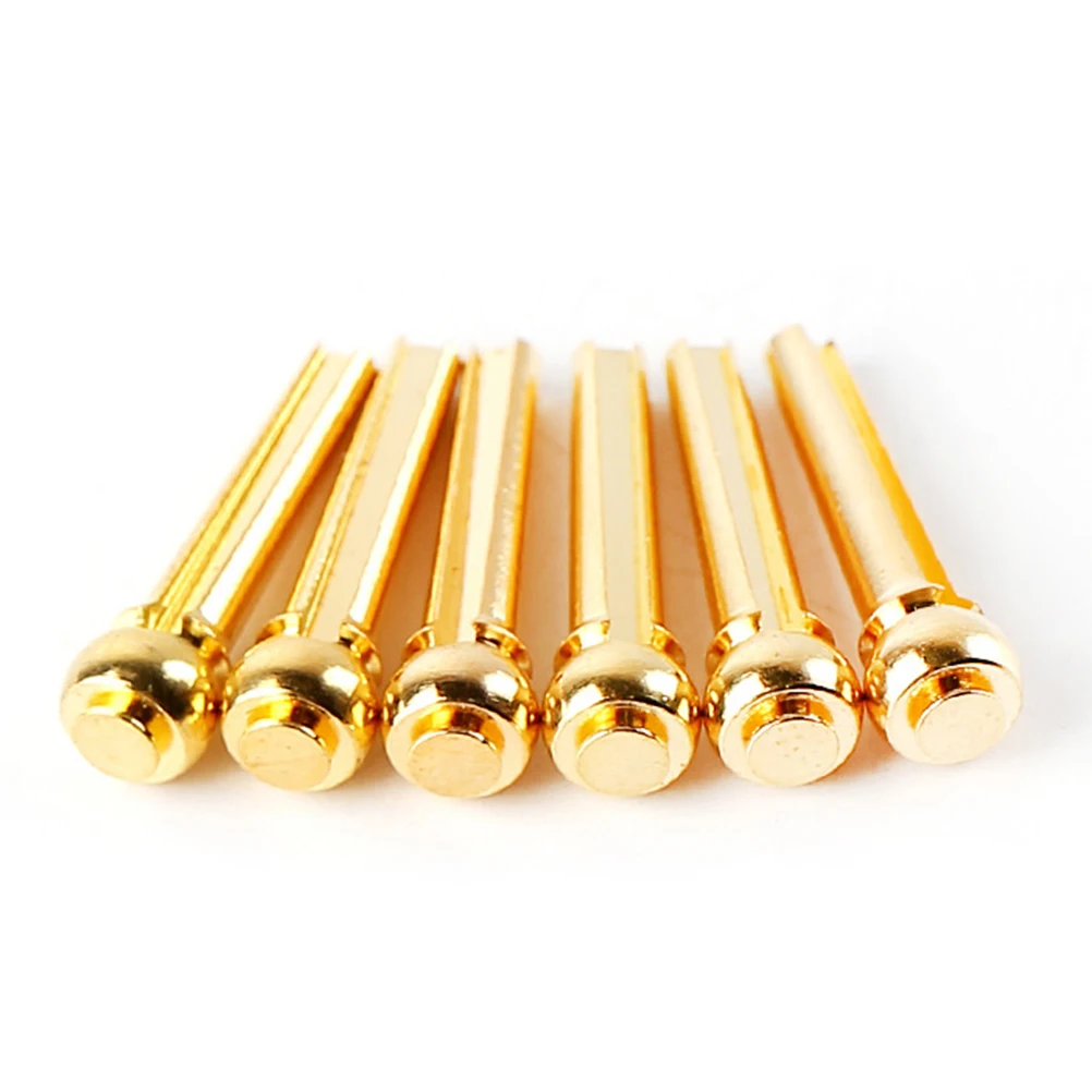 

6pcs Premium Brass Bridge Pins Pure Copper Durable For Acoustic Folk Guitar Replacement Strengthen Sweep Picking Volume High