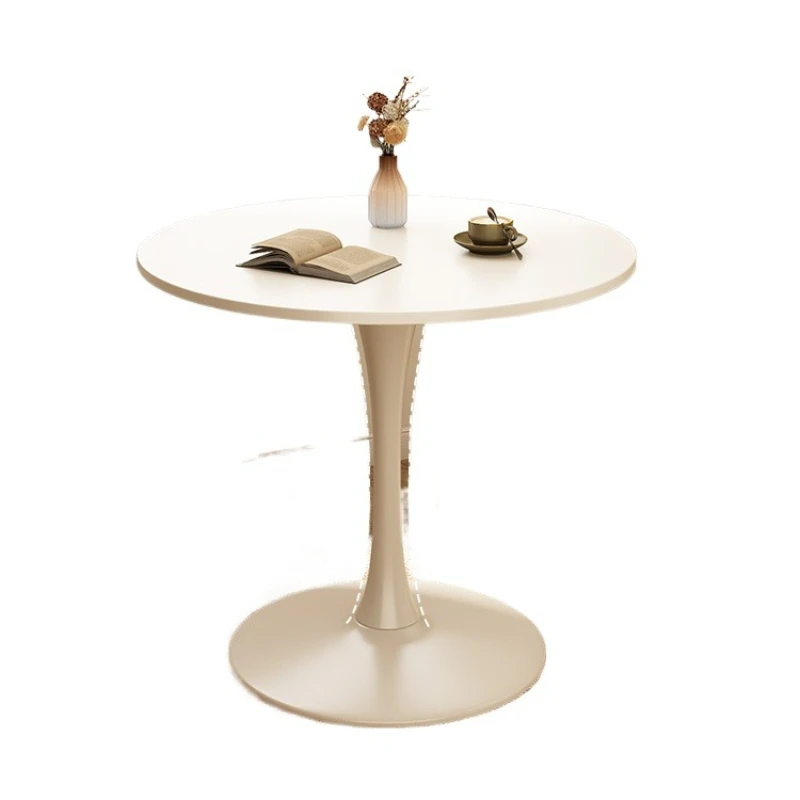 

Small round table household round dining table, balcony milk shop coffee table