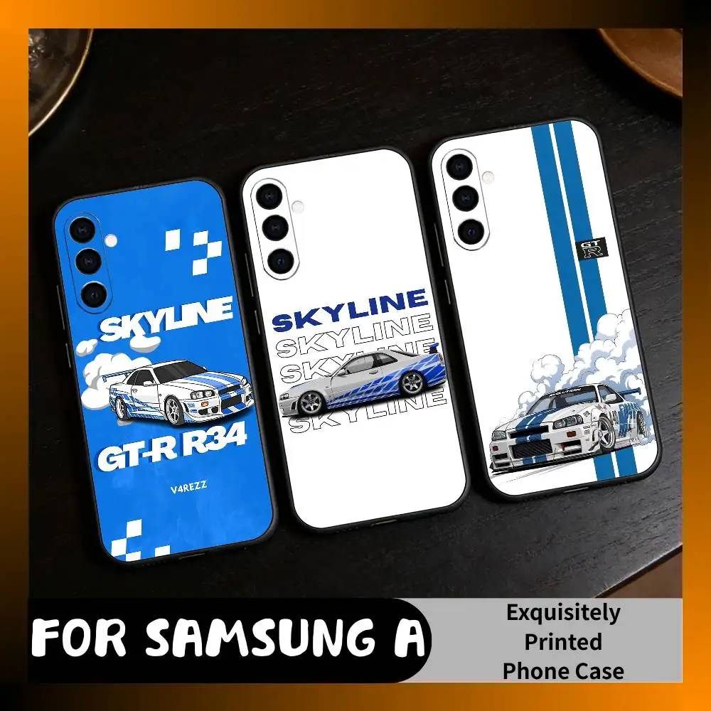 JDM-Niss GT-R Skyline Automotive Graphic  Phone Case For Samsung Galaxy A73,A72,A71,A70,A52,A51 Others Soft Black Cover
